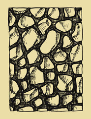 Texture of a stone wall. Hand drawing vector