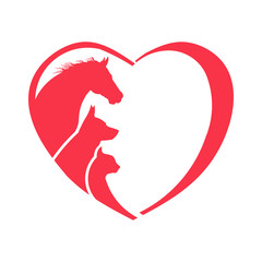 Horse, Dog, Cat Animal Lover Logo