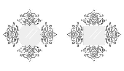 Vintage frames set. Vector collection of round and square vintage frames, design element