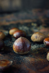 Chestnuts on black