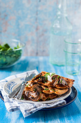 Potato Waffles with Mushrooms