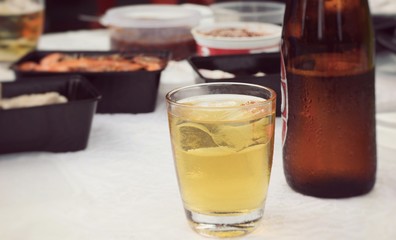 glass of light beer