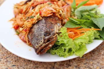 Spicy fish with chili