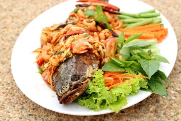 Spicy fish with chili