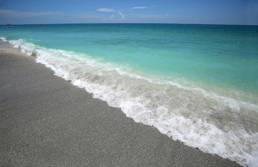 Emerald green waters of the Gulf of Mexico on Captiva Island in Southwest Florida, USA.