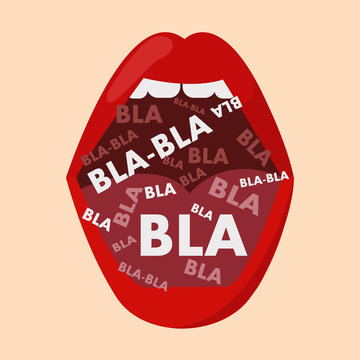 banner with the mouth and gossip bla