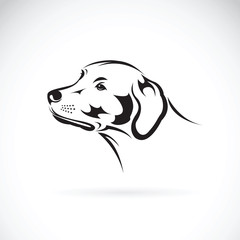 Vector of a dog head(Labrador Retriever) on white background, Pet. Animals.