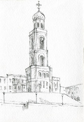 Christian bell tower sketch