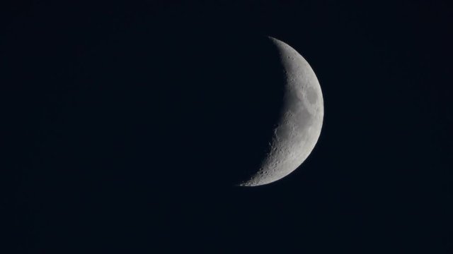 
The Moon moves across the sky. 