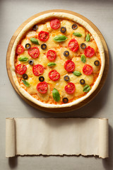 italian pizza at table surface