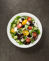 fresh greek salad in plate
