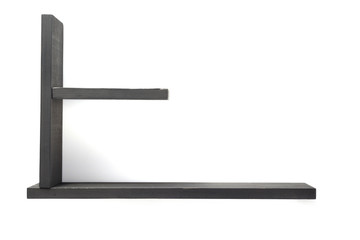 wooden shelf isolated on white