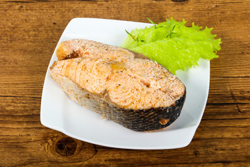 Steamed salmon