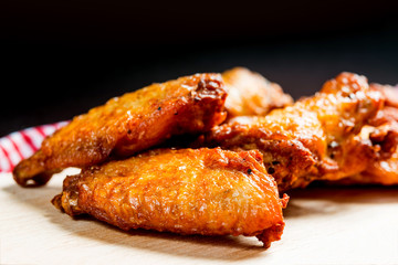 fried chicken wings on table