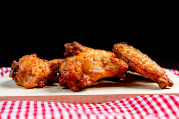 fried chicken wings on table