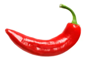 Deurstickers red hot chilly pepper isolated on white background © Alexstar