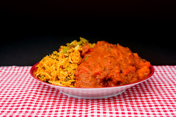 Handmade Indian curry chicken rice