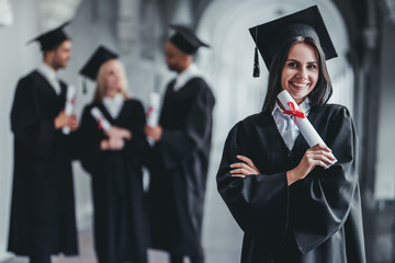 Female graduate in university