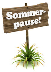 Sommerpause! Button, Icon, Schild