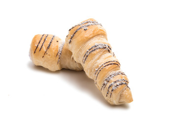 Puff pastry with cream isolated