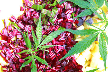 Ingredients for hemp salad fresh beets and potatoes