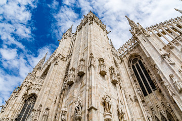Architectural detail of the Milan Cathedral - Duomo di Milano, Italy