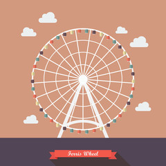 Obraz premium Ferris wheel vector illustration