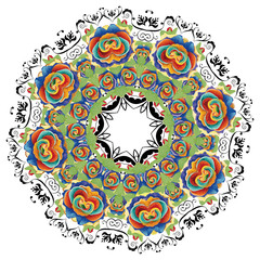 Abstract Rainbow Roses Round