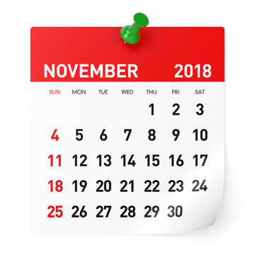 November 2018 - Calendar