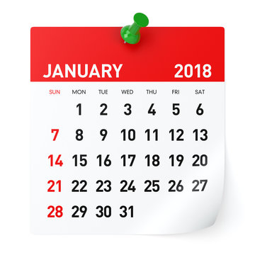 January 2018 - Calendar