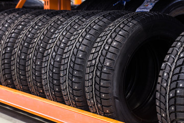 New winter studded tire sold in the shop