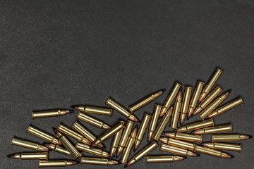 Cartridges on a black background