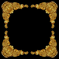 Ornament elements, vintage gold floral designs