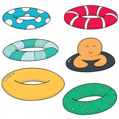 vector set of life ring