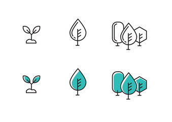 vector tree outline icons