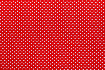 Red polka-dot cotton table cloth