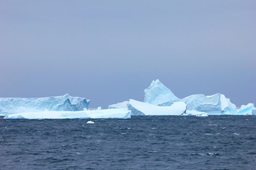 Antarctic landscape, icebergs, mountains and ocean, Antarctic Peninsula Antarctica