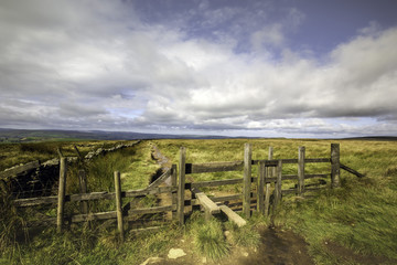 Fototapeta na wymiar A stile on Derbyshire moorland in the UK