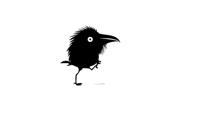 Funny Walking Bird Cartoon Animation (seamless loop) 