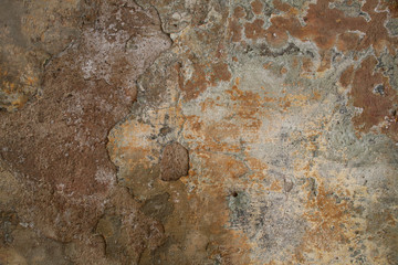 Texture of old rusty shabby moldy wall background