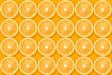 orange slices on yellow