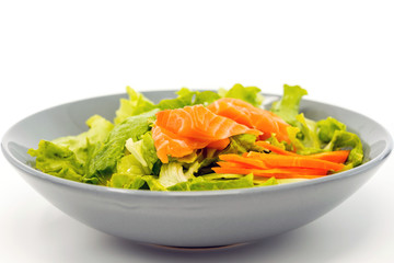 Fresh seafood salad with smoked salmon