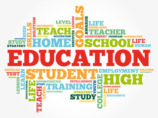 EDUCATION word cloud collage, background concept