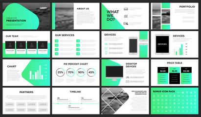 Modern Green Gradient Presentation Template. You can use it presentation, flyer and leaflet, corporate report, marketing, pitch, annual report, catalog.