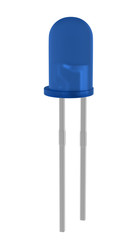 3D realistic render of blue matte 3mm led diode. isolated on white background with clipping path.
