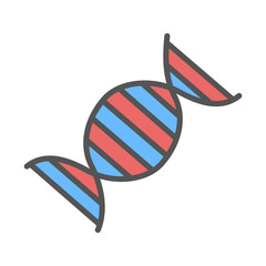 DNA molecule color icon. Isolated vector illustration on white background.