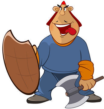 Illustration of a Soldier Mongol. Cartoon Character 