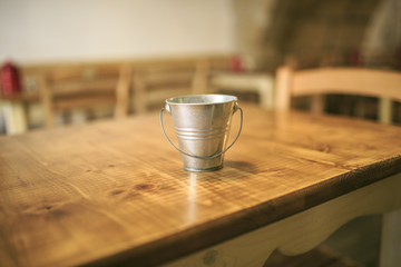 vintage cube on a wooden table