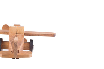 Wooden plane on white background.