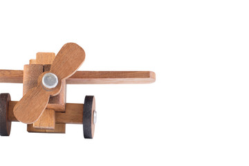 Wooden plane on white background.